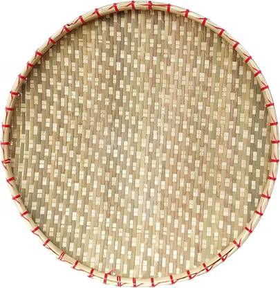 Dipsu Enterprise Bamboo Made Dagra Dala Manual Weaver Tray For Home Decor And Kitchen Uses Tray