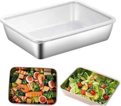 FLIPXEN Square Ice Cream Dessert Bento Box, Food Storage Container, Square Shape Baking Pan