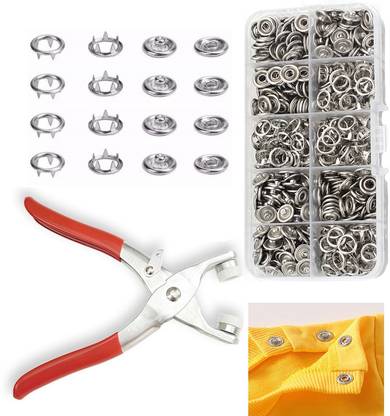 OSSOBERRY 100 Sets Metal Snaps Buttons with Fastener Plier Perfect for DIY Crafts Clothes Combination Snap Ring Plier