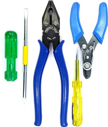PERFECT TECH PPL-08B+TESTER+STRIPPER+604 DRIVER Lineman Plier