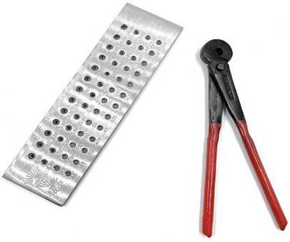 TOOLBUX Tungsten Carbide Insert Steel Wire Drawplate 52 Holes Round Round Nose Plier