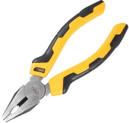 Deli 6" Combination Pliers Carbon Steel Two-Color & Anti-Slip Rubber Grip Pilash Lineman Plier