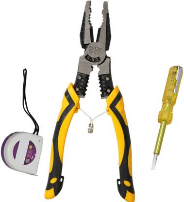 Digital Craft Combination Plier 9.5 inch,Line Tester,Tape 3Mtr Lineman Plier