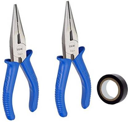 Red Champion Combination & Nose Plier Combo Cutting player 2 Pack With Black Tape Needle Nose Plier