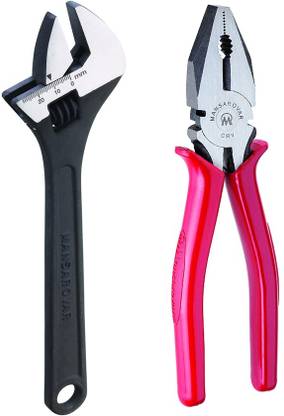 Mansarovar Combo Tools /Combination Plier + Adjustable Wrench 8 inch Lineman Plier