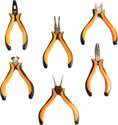 Harden 6Pcs Plier Set Mini Combination, Diagonal Cut, Bending Nose, End Cut, Flat & Round Nose Plier
