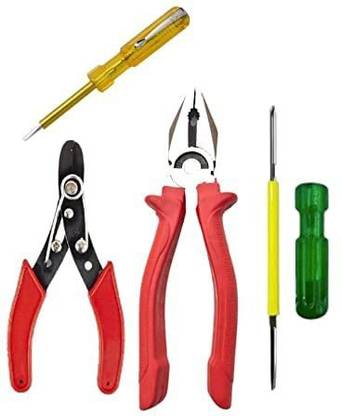 AMMGEE Hand Tool Combination Pilash with Wire Stripper, Line Tester, 2 in1 Screwdriver Lineman Plier