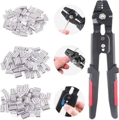 DIY Crafts 2x Kit 180x2=362 Multi Tool Up To 2.2mm Wire Rope Crimping Tool Wire Rope Swager Lineman Plier