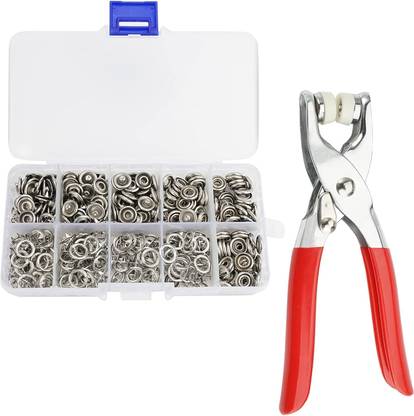 IKONEXX Grommet Setting Tool Pressure Pilers Tool with 100 Pcs Sewing & Crafting Buttons Multi Utility Plier