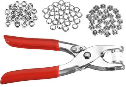 JIG'sMART Grommet Eyelet Button Plier with 100 Pcs Eyelets Grommet Tool Kit for Leather Punch Plier