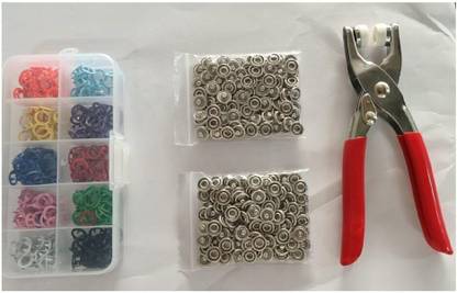 Stockyhut 200pc Thickened Snap Fasteners Kit Metal Copper with Hand Pressure Pliers Tool Combination Snap Ring Plier