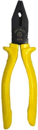 Sky Blue Enterprises Sturdy Steel Tools Combination Plier Cutting Plier (Yellow) Lineman Plier