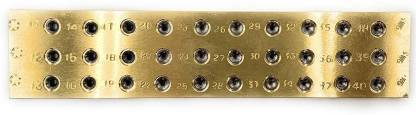 TOOLBUX Brass Wire Drawplate Carbide Insert 30 Holes Round 0.12mm-2.90mm (11-40 SWG) Punch Plier