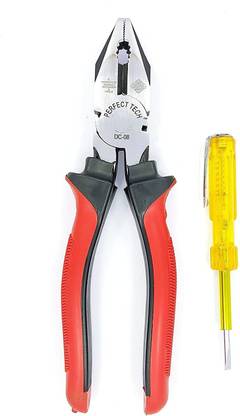 PERFECT TECH COMBO OF 8" COMBINATION PLIER & 5" ANALOG LINE TESTER Lineman Plier