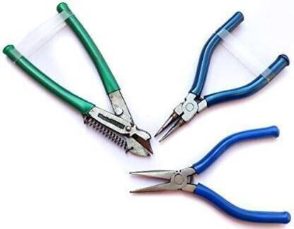 ZILZAA Pliers Combo Pack Flat Nose Side Cutter Round Nose Plier-Length : 10 inch Round Nose Plier