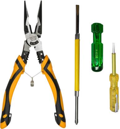 Digital Craft Nose Plier 9.5 Inch,2 In 1 Screw Driver,Line Tester Needle Nose Plier