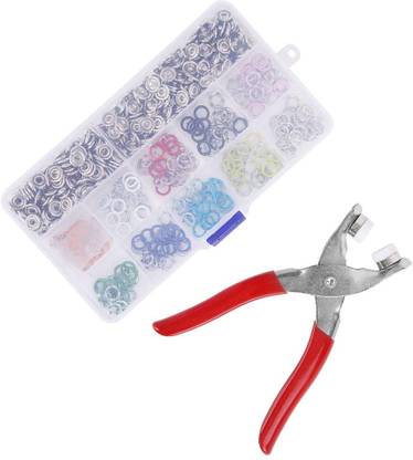 XAMA 200 pc Multicolor Button Thickened Snap Fasteners Kit Metal Punch plier Punch Plier
