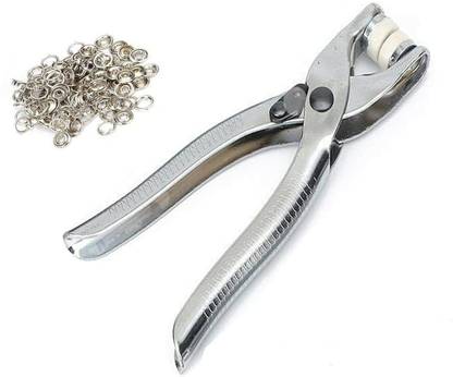 JIG'sMART 160pc Silver Button Snap Fasteners Rivets Kit Eyelets Grommets Plier Tool Punch Plier