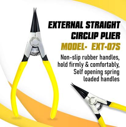 PERFECT TECH CIRCLIP PLIER 7 INCH WITH ANTI SLIP DOUBLE COLOUR GRIP (External straight) Circlip Plier