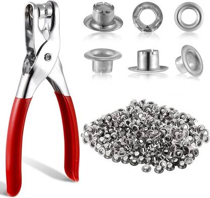 A TO Z TOOLS Grommet Eyelet Pliers Set, 1/4 inch Grommet Tool Kit Punch Plier