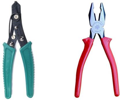 TAPARIA 8 inch cutting plier and ws-06 wire stripper pack of 2 Lineman Plier