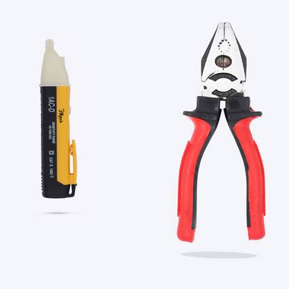 Hillgrove HGCM466M1 8"inch Heavy Duty Pilash Hand Tool Lineman Plier with Volatge Tester Lineman Plier