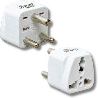 HI-PLASST 2pcs USA to India Converter Plug, Type D Adapter, US / Canada to India Converter Plug Pin