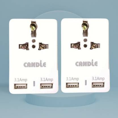 CANDLE 2 USB MULTI PLUG PACK OF 2 Plug Pin