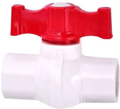 MEDBUDDY 1 Inch UPVC Ball Valve, T-handle Water Shut-Off Valve Non-Threaded 25 mm Plumbing Pipe