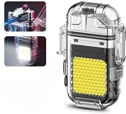 CHINCHA 2in1 Dual Arc Windproof Flameless Cigarette Lighter with Torch USB Rechargeable Pocket Lighter