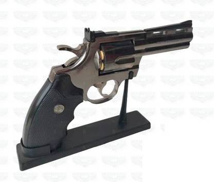 ZVR Python 357 Revolver Gun Pistol Shaped Refillable Cigarette Pocket Lighter Flame Python 357 Revolver Shaped Cigarette Pocket Lighter with Plastic Stand Pocket Lighter