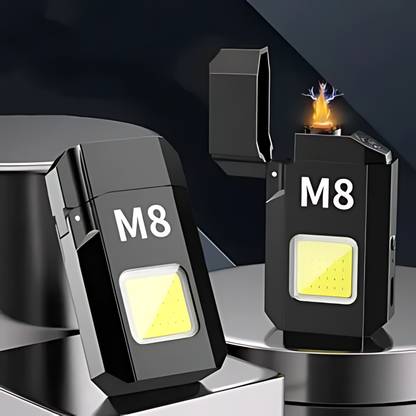 wild world Flashlight Mini electric usb Lighter with LED Light Lighter Type-C Rechargeable Pocket Lighter