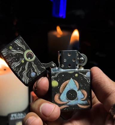 Karlaa Flames Illuminati Lighter for smoking Refillable Windproof cigarette lighter Fuel Lighter Pocket Lighter