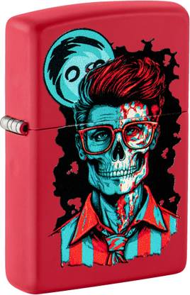 ZIPPO Dapper Skeleton Design Red Matte Windproof Lighter Pocket Lighter