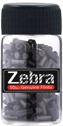 Zebra 50 Pieces Black Flints Genuine Lighter Flint/ Stone/ Patthar Suitable to all Zippo, Earth and Wheel Pocket Lighter