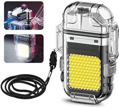 CHINCHA New 2in1 Dual Arc Windproof Flameless Cigarette Lighter with Torch Rechargeable POCKET LIGHTER Pocket Lighter