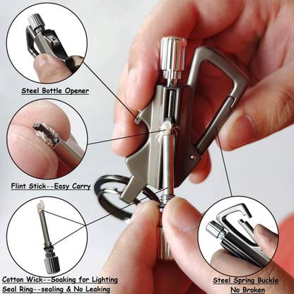 Point Zero Permanent Match Lighter Flint Fire Starter Keychain Lighter Smoking For Men Flint Fire Starter Striker Included