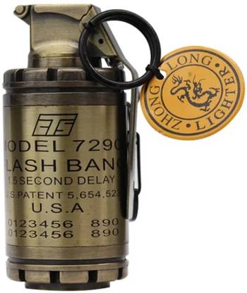 Original Army M18 Flash Bang Grenade Shape Antique Brass Finish Premium Pocket Lighter Pocket Lighter