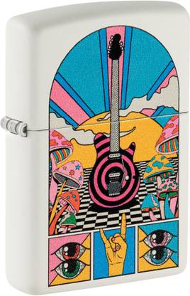 ZIPPO Retro Music Design White Matte Windproof Lighter Pocket Lighter