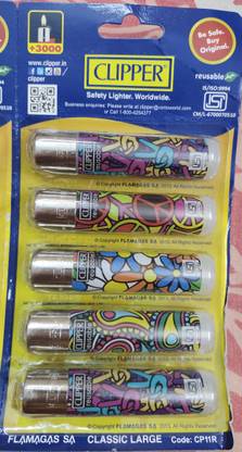 clipper Refillable Large Cigarette Lighters (Hippie Party 1)- 5 PCS Brand: GARTIG Pocket Lighter