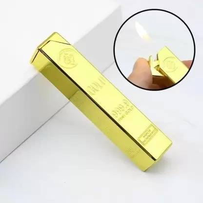 Ephemeral Cigarette Lighter Gold Bar Cigarette Flame Lighter Pocket Lighter Pocket Lighter