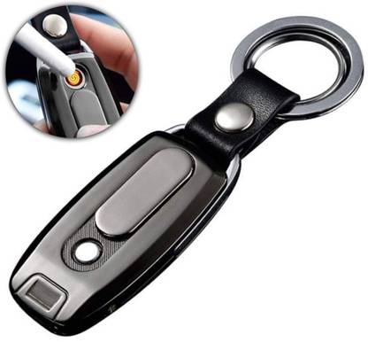 Point Zero USB Keychain Lighter Flameless Cigarette Windproof Rechargeable Electric Electronic USB Rechargeable Lighter with keychain for Cigarette Lighter Pocket Lighter