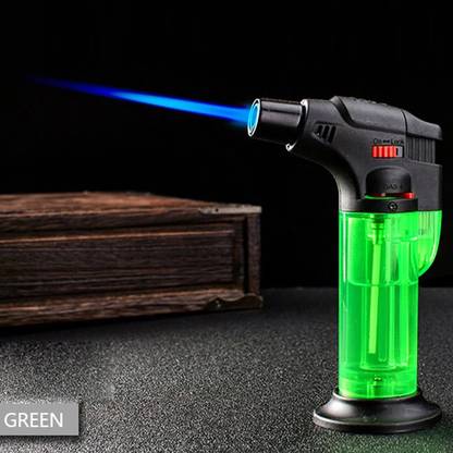 VariousEye Windproof ABS Strong Plastic Handy Liter, Built-in Safety Lock, Blue Jet Flame Lighter Blow Torch Refillable Culinary Kitchen Gas Lighter Pocket Lighter