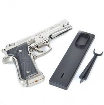 Crokroz 9mm Big Pistol Looks Like real Pistol Jet Flame With Stand Visit www.myfirstdot.com Pocket Lighter