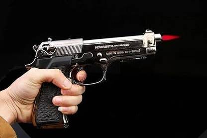 adorrobella Stainless Steel Gun Lighter (2) Pocket Lighter