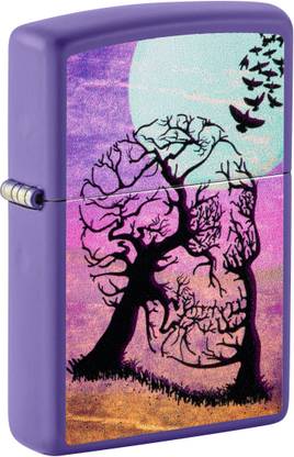 ZIPPO Skull Tree Design Purple Matte Windproof Lighter Pocket Lighter
