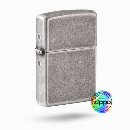 ZIPPO Classic Antique Silver Plate Windproof Lighter Pocket Lighter