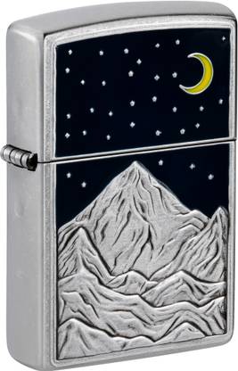 ZIPPO Mountain Emblem Street Chrome Windproof Lighter Pocket Lighter