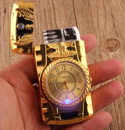 HumBiG ™Jet Torch Lighter Turbo Butane Gas Windproof Lighter Jet Flame Watch Lighter And Flashing Light 4 Colors in Watch | Metal Pocket Pocket Lighter