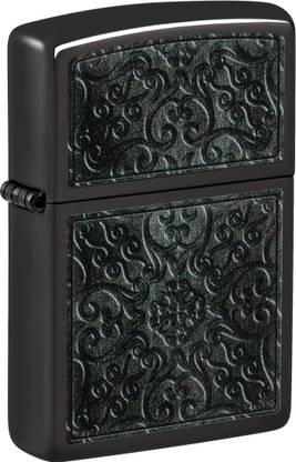 ZIPPO Pattern Design High Polish Black Windproof Lighter Pocket Lighter